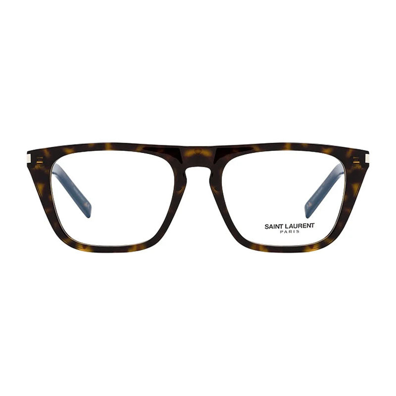 Saint Laurent Eyeglasses Square Full Rim, Black Frame and Clear Demo Lenses Lens SL343003