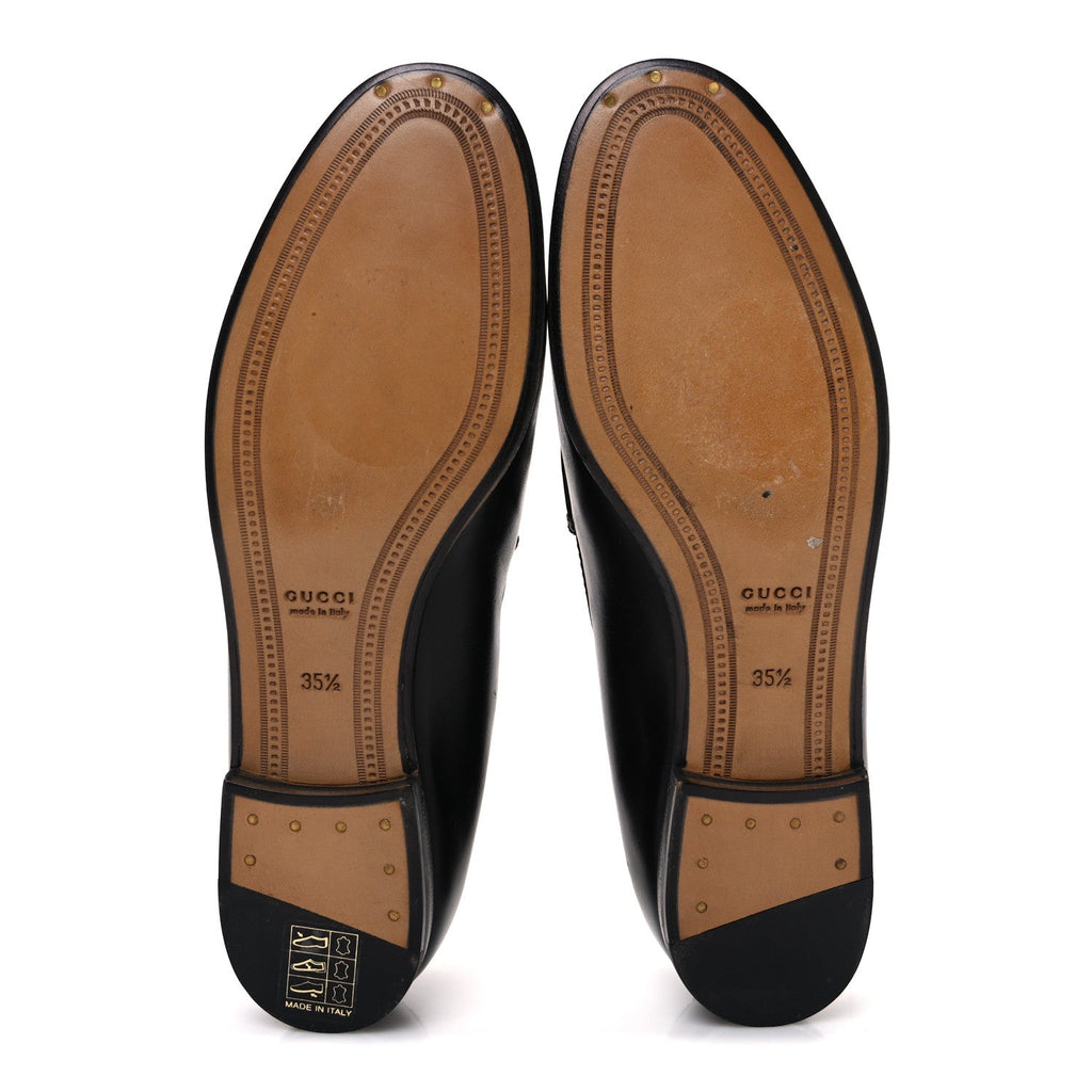 Gucci Calfskin Womens Jordaan Loafers 35.5 Black