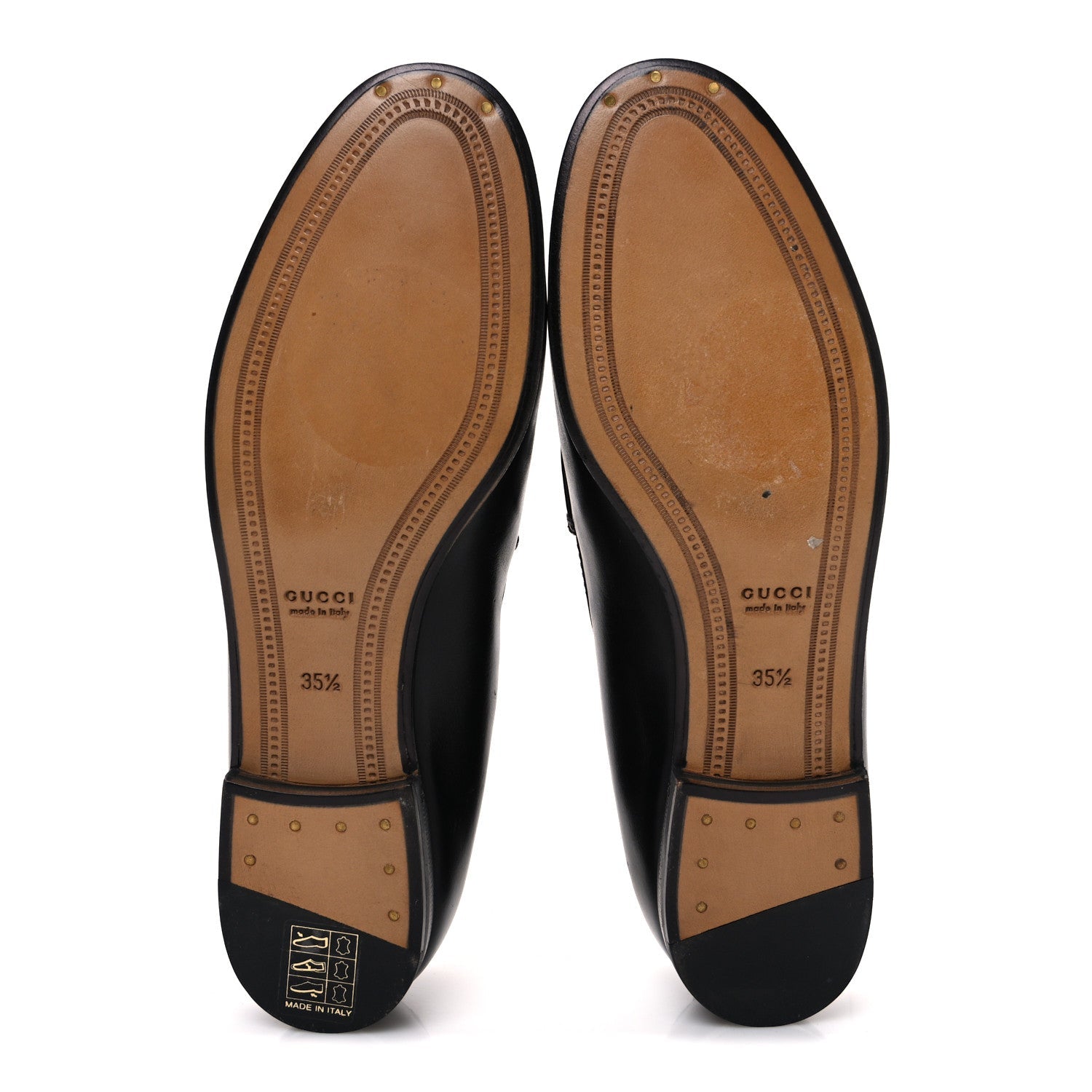 Gucci Calfskin Womens Jordaan Loafers 35.5 Black
