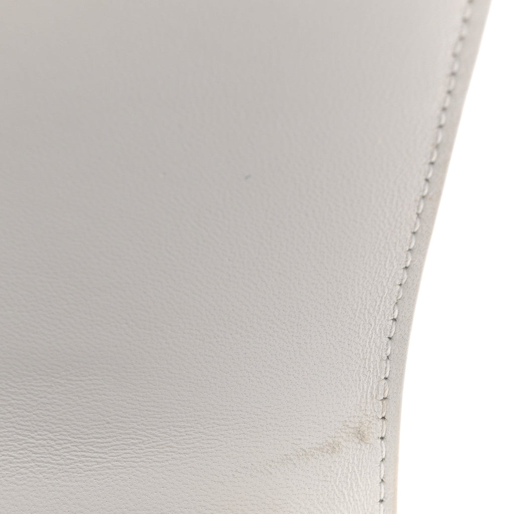 Balenciaga Calfskin Crocodile Embossed Small Hourglass Top Handle Bag White