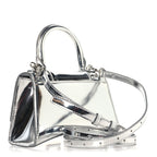 Balenciaga Metallic Calfskin Hourglass Top Handle Bag XS Silver