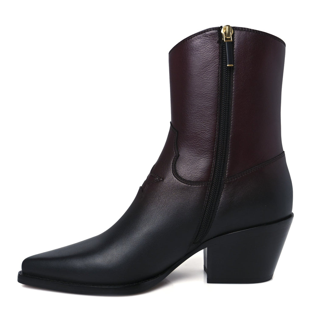 Christian Dior Shaded Calfskin Ombre L.A. Ankle Boots 37 Black Rouge