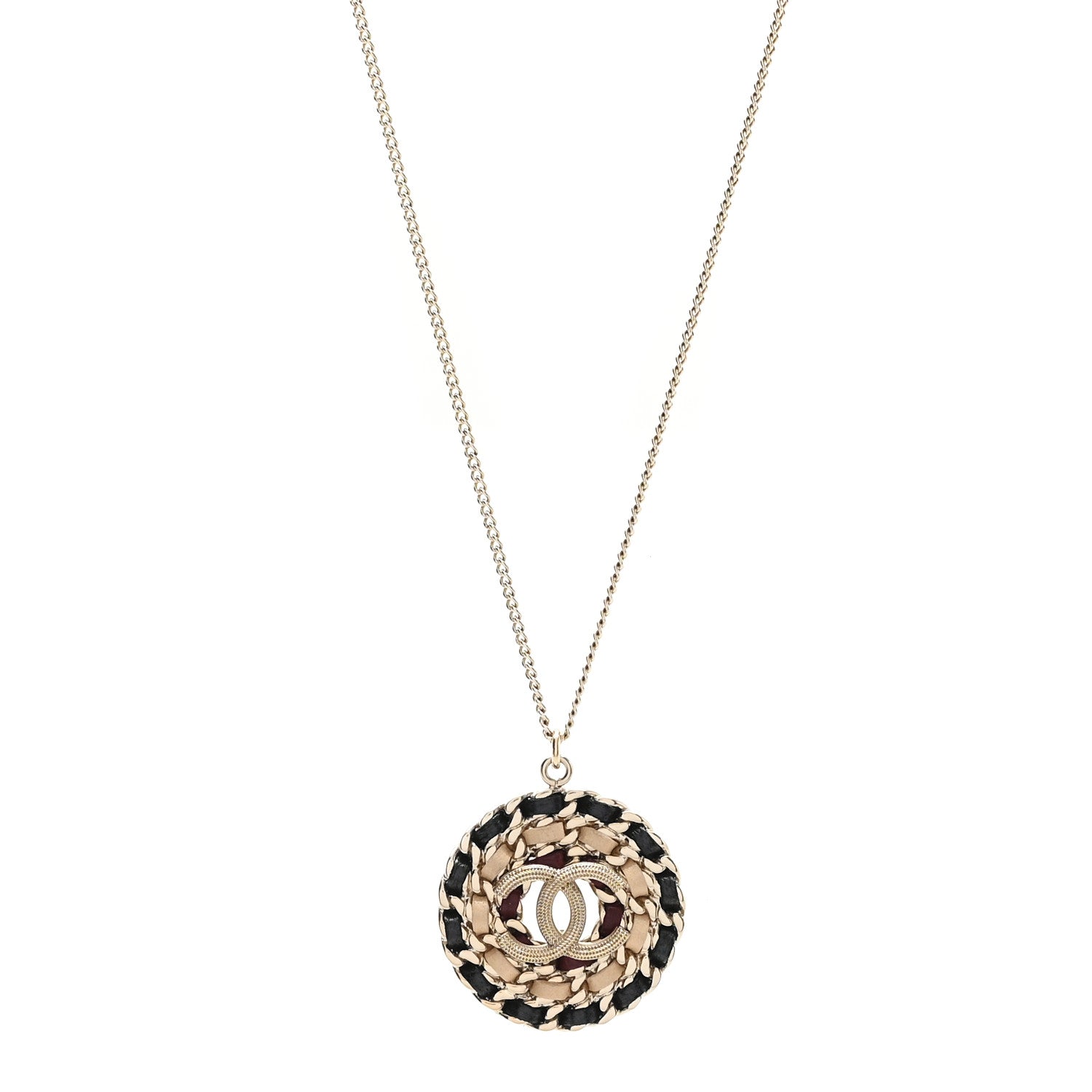 Chanel Lambskin Chain CC Necklace Gold