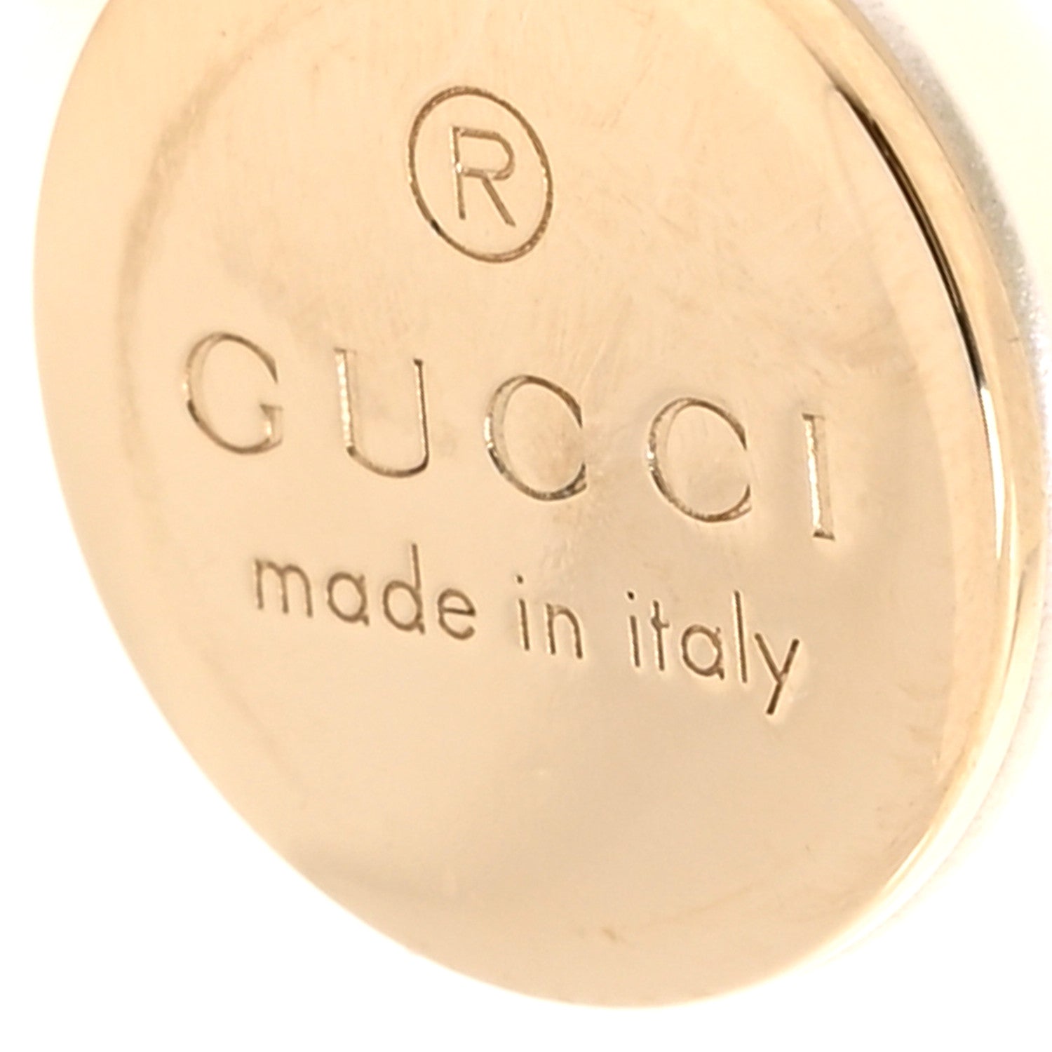 Gucci Metal Pearl Logo Magnetic Earrings Gold