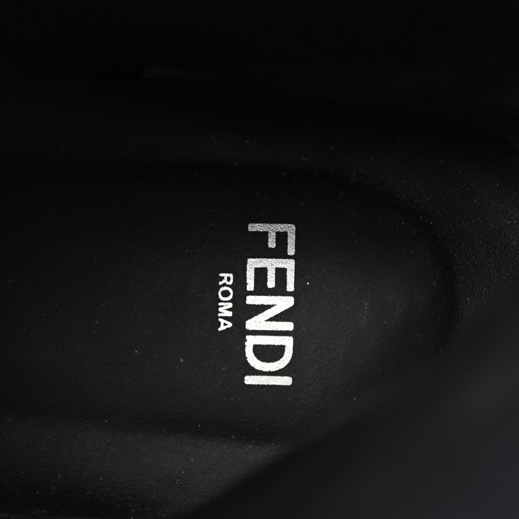Fendi Nappa FF Embossed Womens Biker Boots 39.5 Black