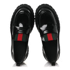Gucci Spice Lux Womens Thea Web 20mm Platform Loafers 37 Black