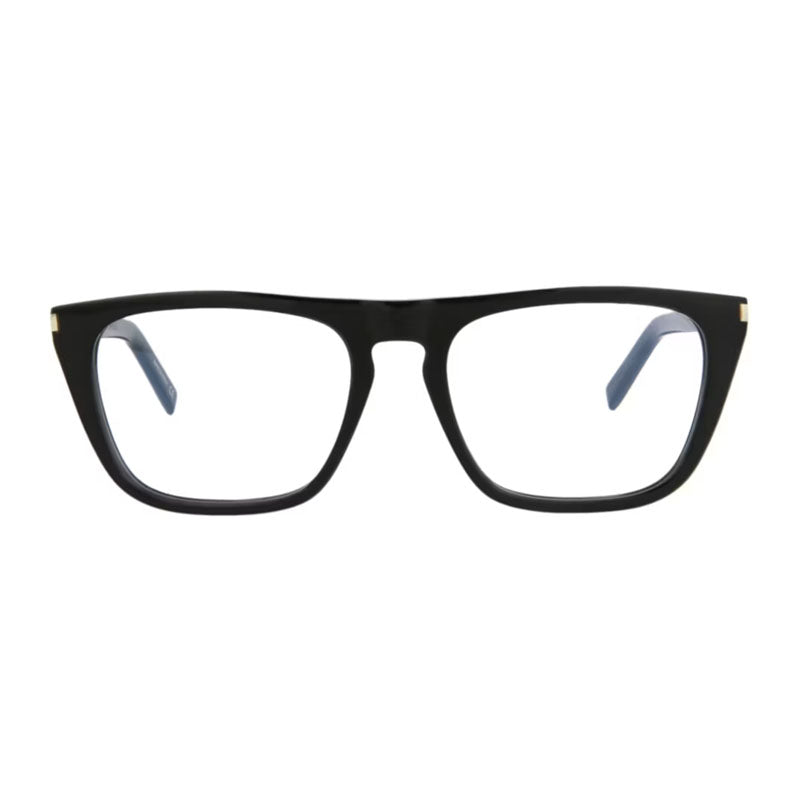 Saint Laurent Eyeglasses Square Full Rim, Black Frame and Clear Demo Lenses Lens SL343003