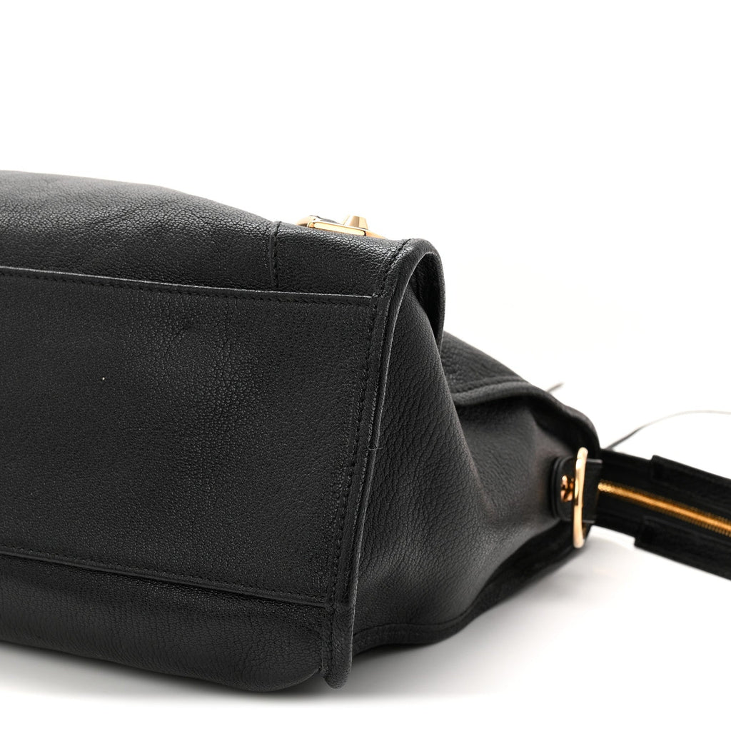 Balenciaga Chevre Gold Metallic Edge Hardware City Black
