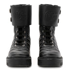 Gucci Nappa Frances GG Matelasse Platform Combat Boots 36 Black