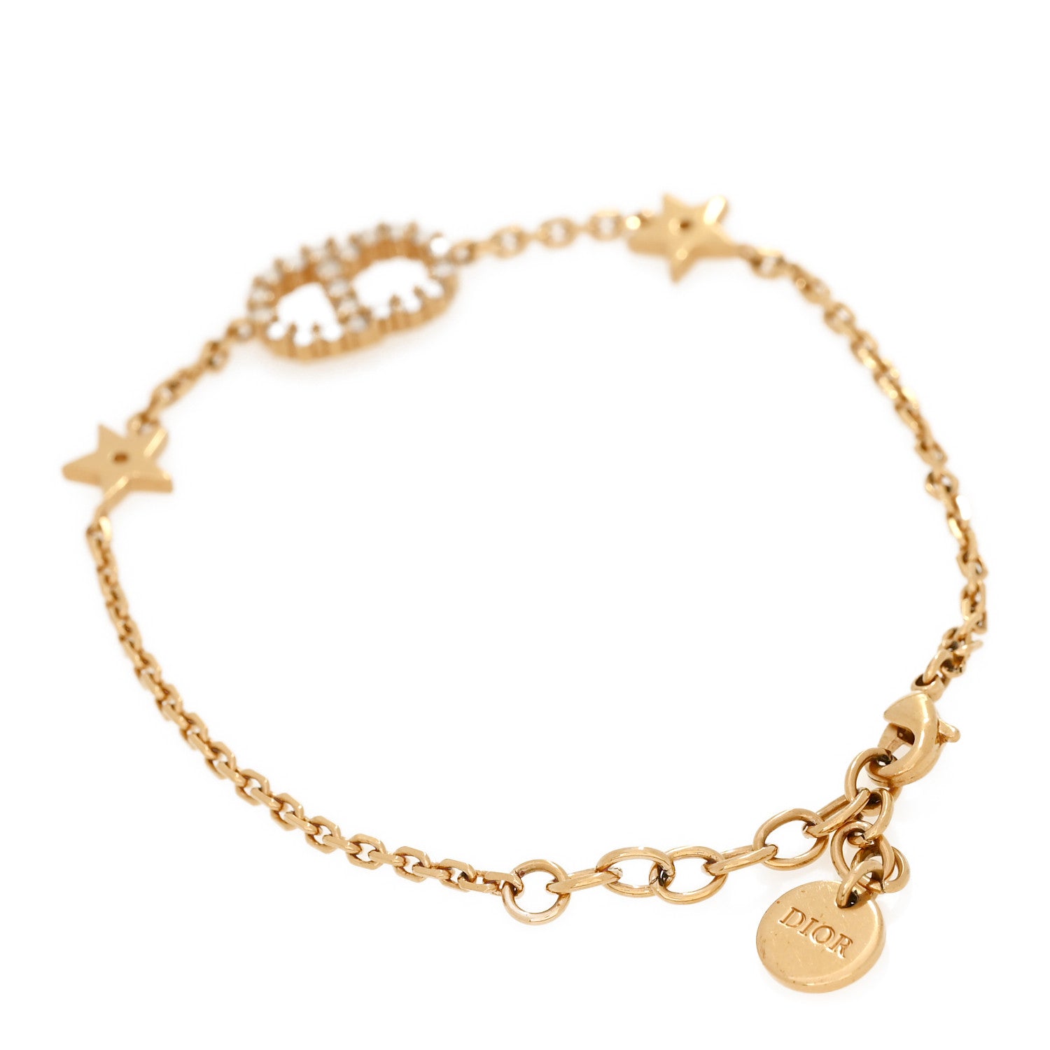 Christian Dior Crystal CD Star Bracelet Gold