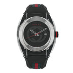 Gucci Stainless Steel Rubber 46mm Sync Web Quartz Watch Black