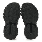 Balenciaga Faux Fur Rubber Mesh Womens Track Sandals 40 Black
