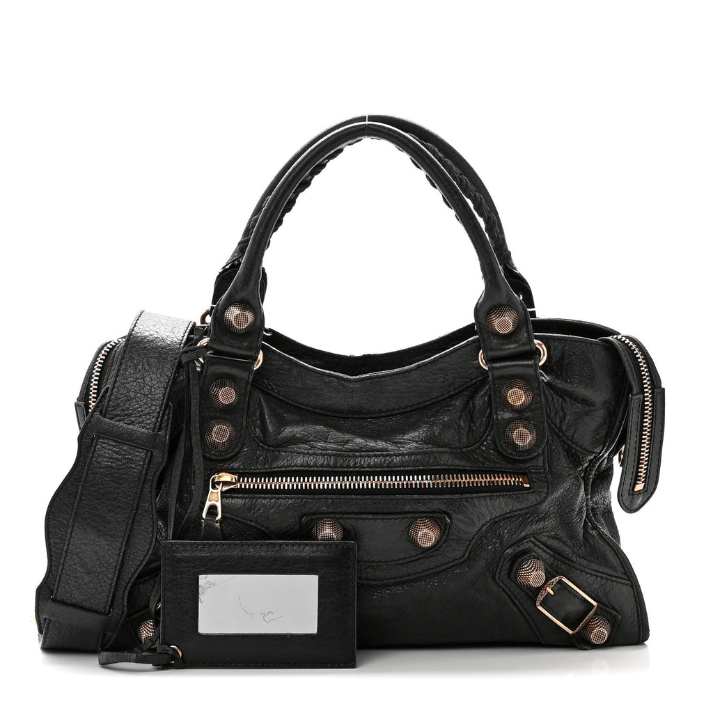 Balenciaga Agneau Giant 21 Rose Gold Hardware City Black