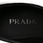 Prada Spazzolato Lace Up 50mm Loafers 39 Black