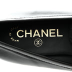 Chanel Lambskin Enamel CC Moccasin Loafers 37 Black