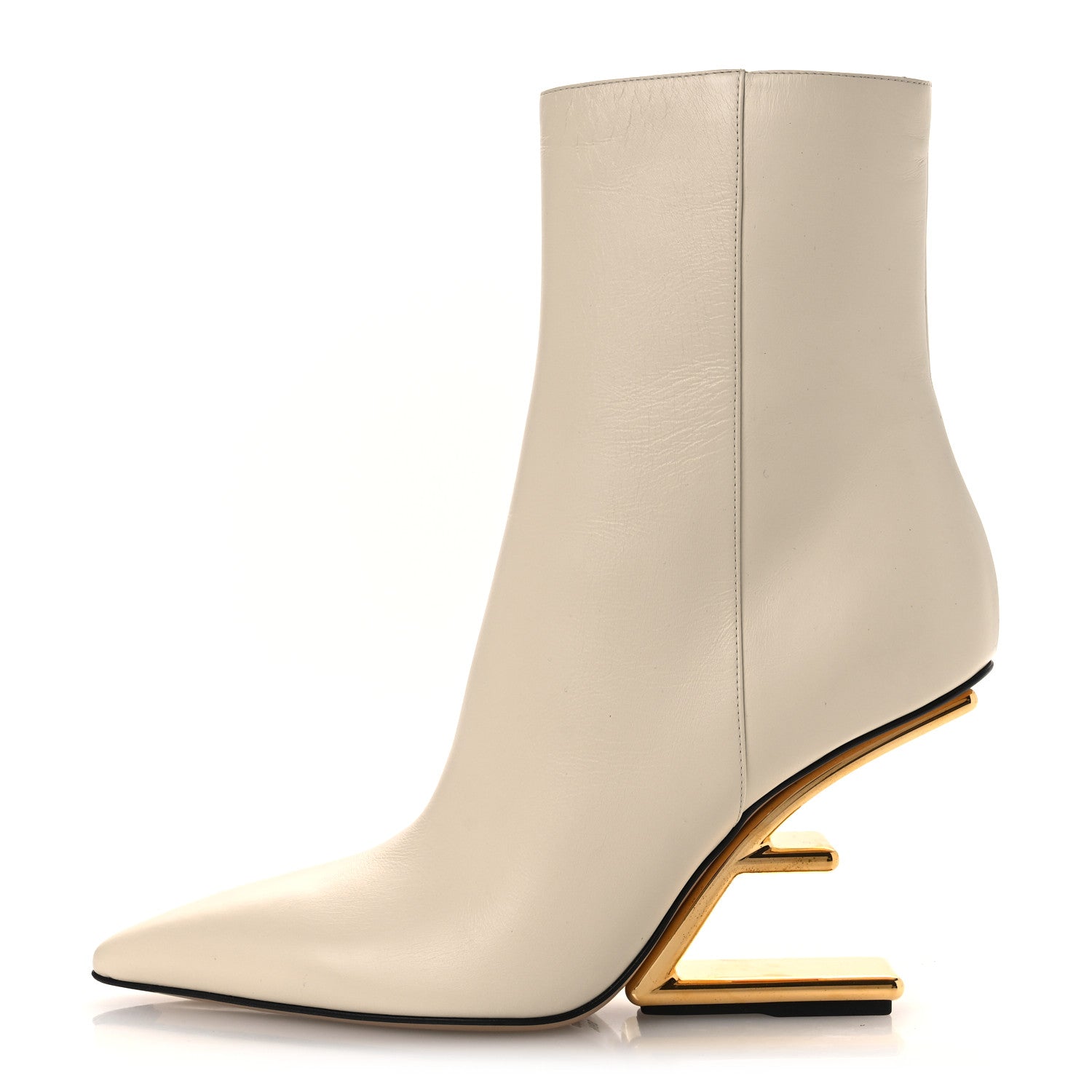 Fendi Nappa Fendi First 95mm Pointed Booties 39.5 White