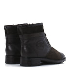 Chanel Suede Calfskin Shearling Cap Toe CC Short Boots 39 Brown