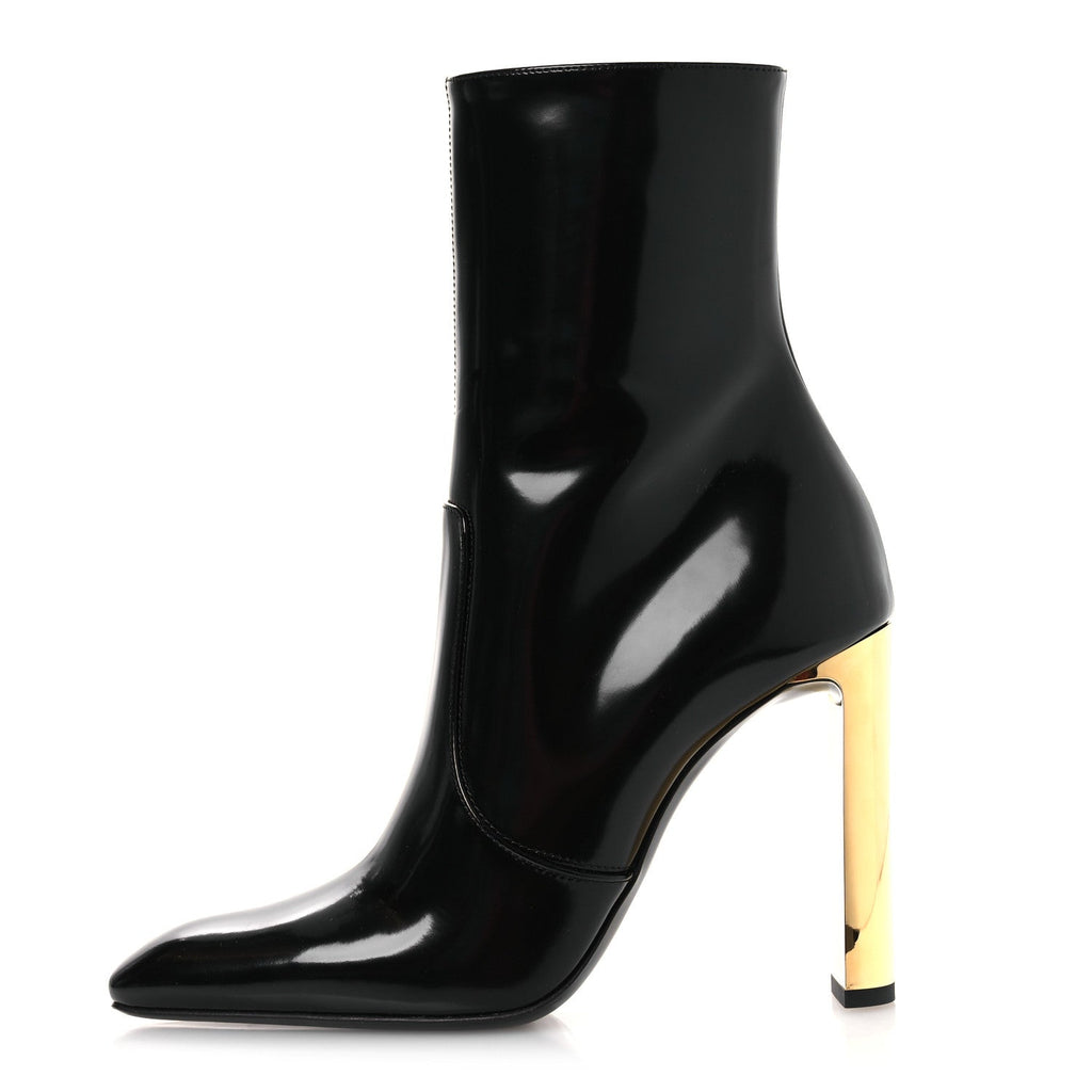 Saint Laurent Vitello Marilyn Auteuil 105 Ankle Zip Boots 37.5 Black