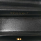 Chanel Shiny Aged Calfskin Quilted Nano Kelly Shopper Black