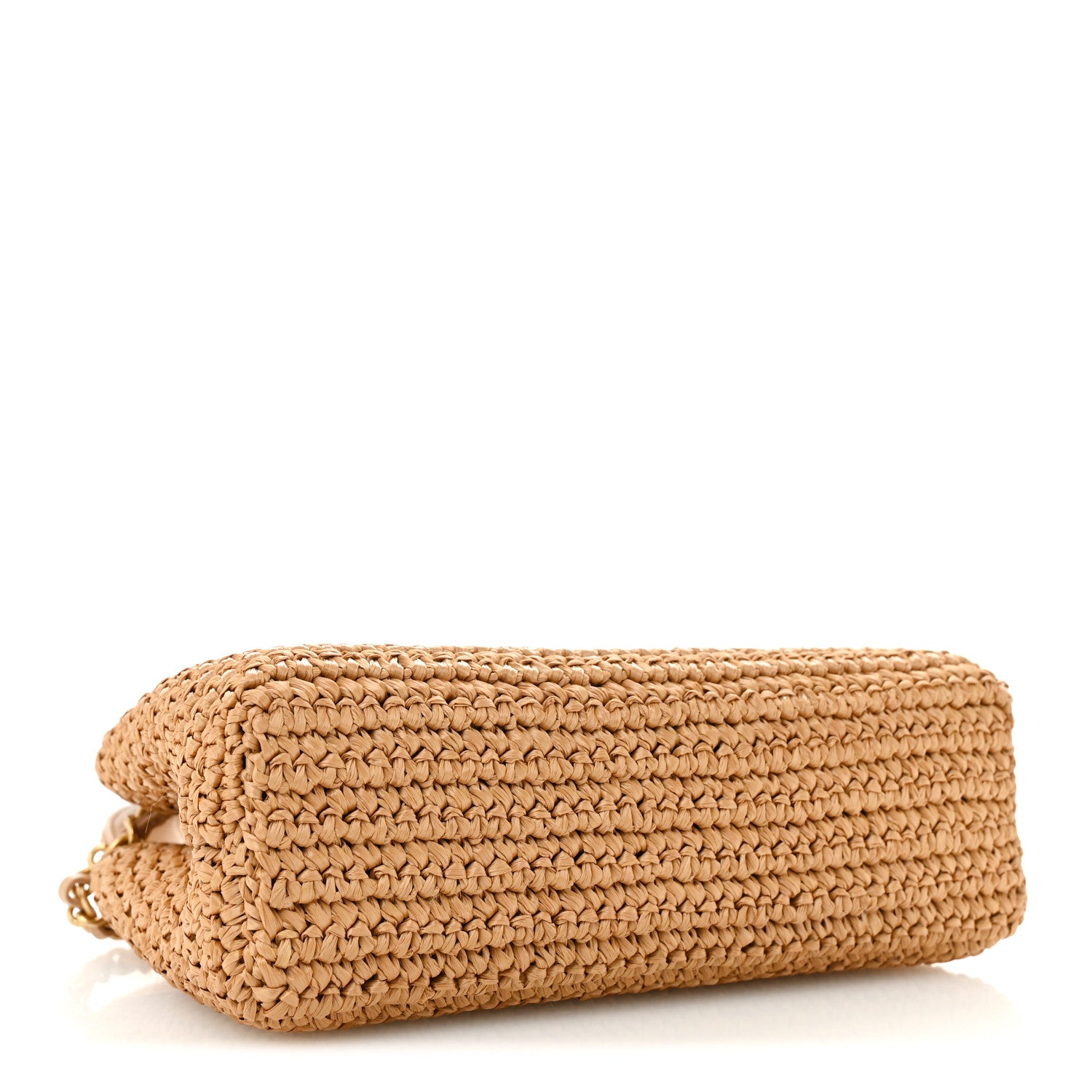 Chanel Braided Raffia Nano Kelly Flap Bag Dark Beige
