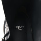 Fendi Nappa FF Embossed Womens Biker Boots 38.5 Black