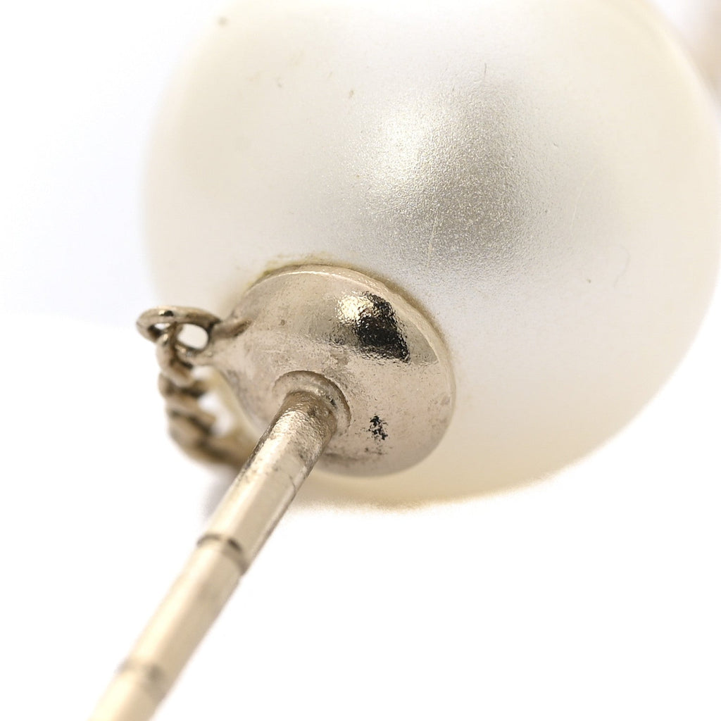 Chanel Pearl CC Drop Earrings Gold
