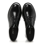 Prada Spazzolato Lace Up 50mm Loafers 39 Black