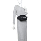 Balenciaga Recycled Sport Nylon Logo Embroidered Wheel Beltpack Black