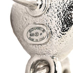 Chanel Crystal Resin CC Heart Drop Earrings Silver Pink