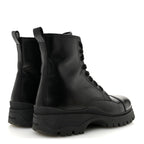 Prada Spazzolato Chocolate 50mm Combat Boots 36.5 Black