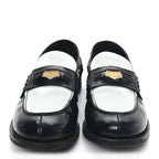 Miu Miu Spazzolato Penny Loafer 39 Black White