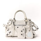 Balenciaga Agneau Arena Small Neo Cagole City Handbag Optic White