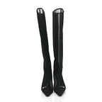 Saint Laurent Mesh Oxails Knee High Boots 40 Black