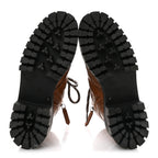 Gucci Cordovan Lux Nappa GG Matelasse Lace Up 60mm Combat Boots 36 Dark Hazel Brown
