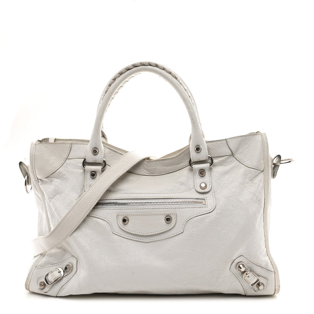 Balenciaga Arena Storico Classic Silver Hardware Medium Le City Optic White