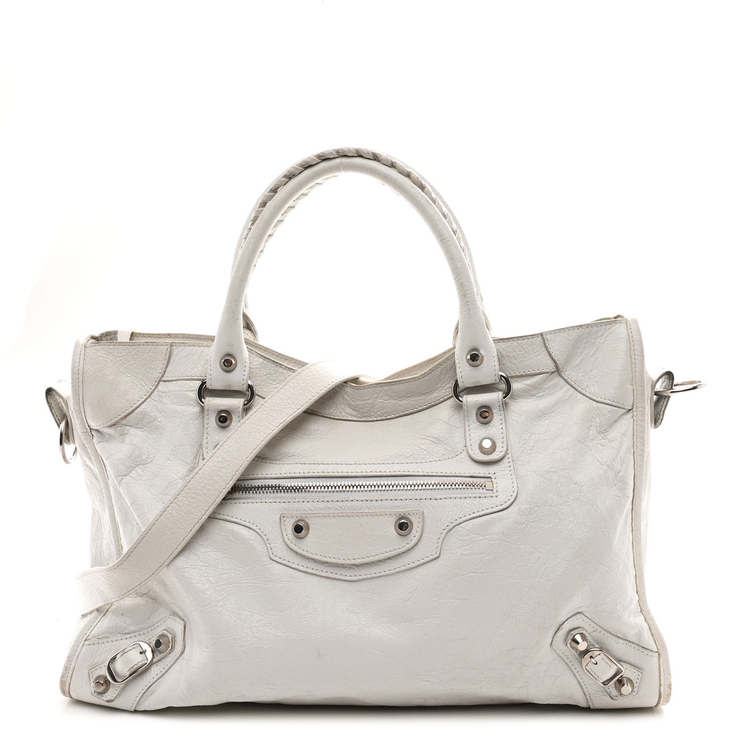 Balenciaga Arena Storico Classic Silver Hardware Medium Le City Optic White