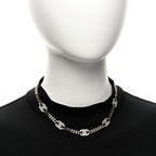 Chanel Crystal Chain CC Necklace Gold Silver