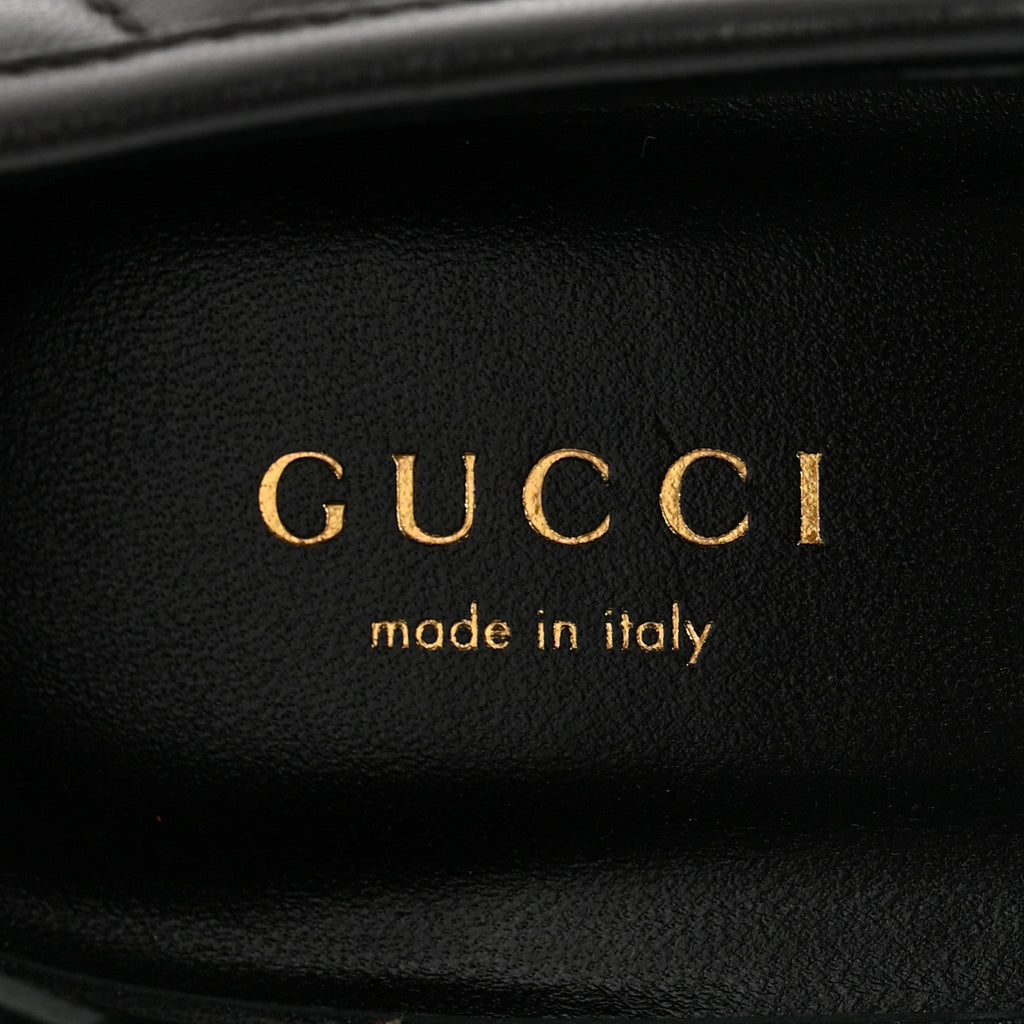 Gucci Nappa Matelasse Double G Marmont Loafers 42 Black