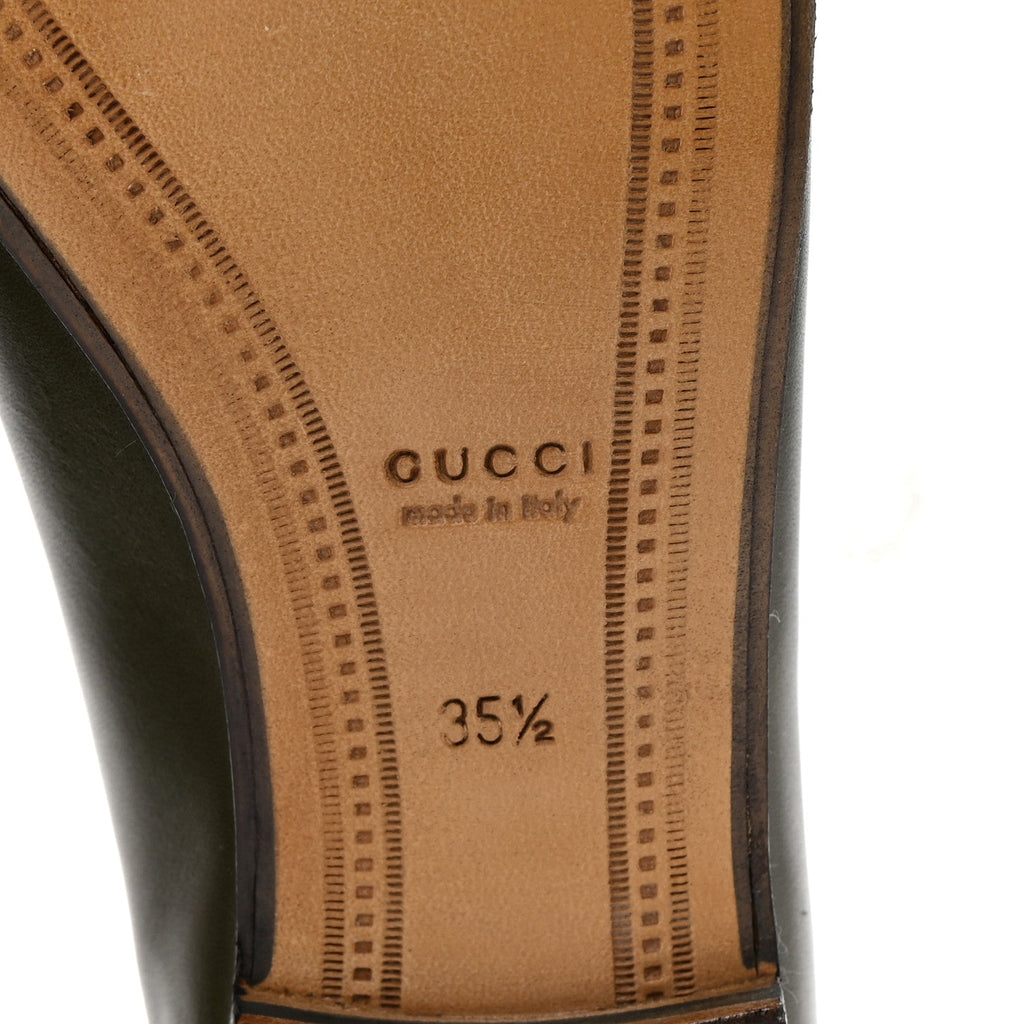 Gucci Calfskin Womens Jordaan Loafers 35.5 Luscious Green