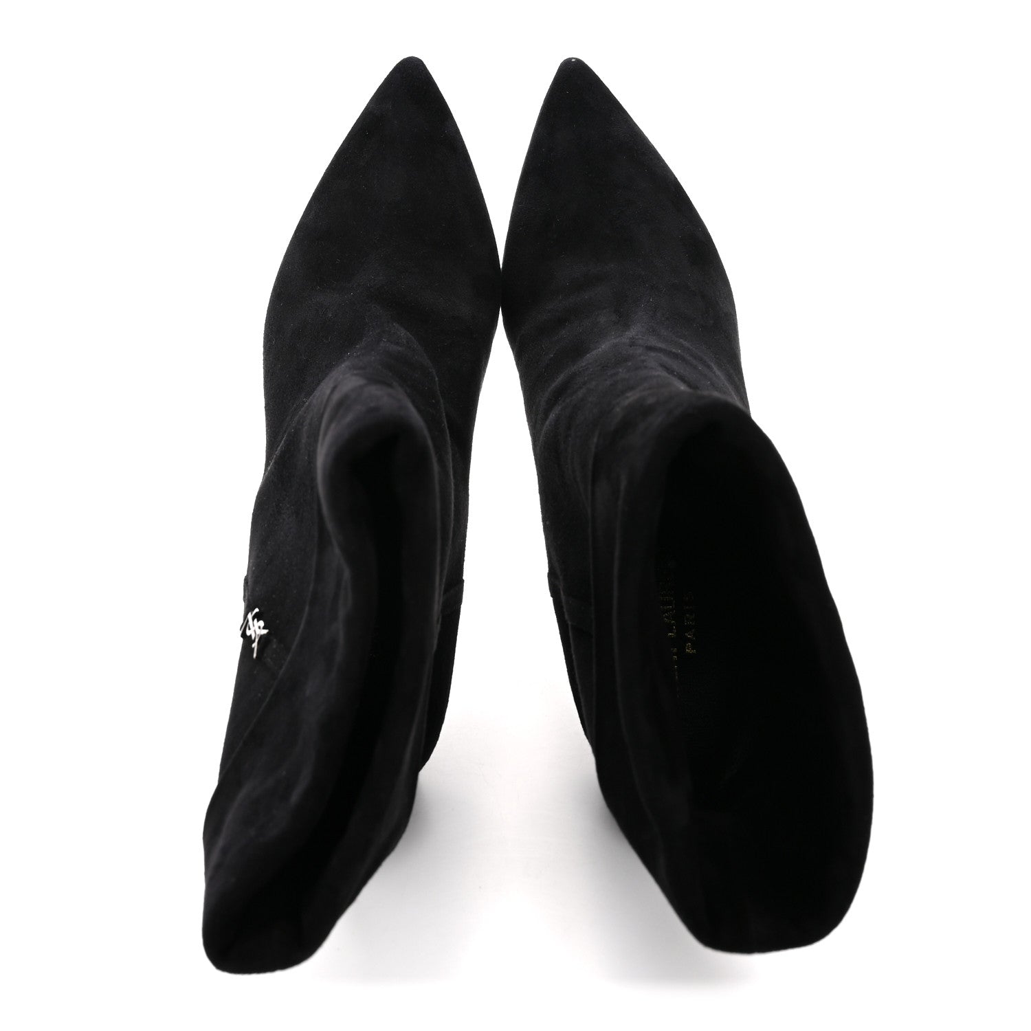 Saint Laurent Kid Scamosciato Niki 85 Wedge Booties 39.5 Black