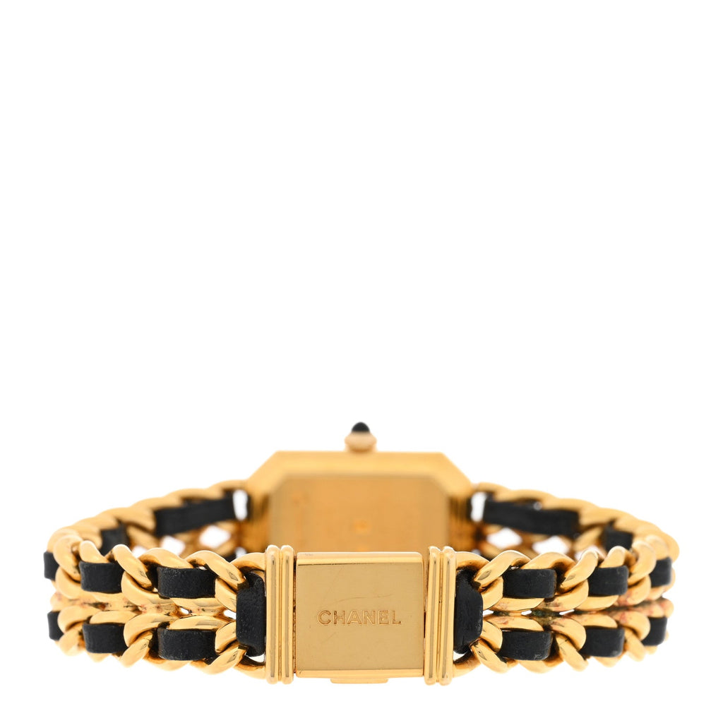 Chanel Stainless Steel Lambskin 20mm Chain Premiere Quartz Watch Gold XL