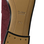 Gucci New Canvas GG Monogram Malaga Kid Horsebit Womens Jordaan Loafers 36.5 Rosso Ancora