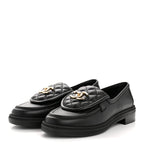 Chanel Lambskin Quilted CC Turnlock Loafers 37.5 Black