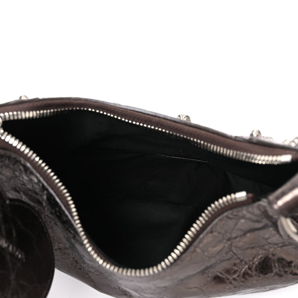 Balenciaga Metallic Agneau Arena Le Cagole Shoulder Bag XS Dark Bronze