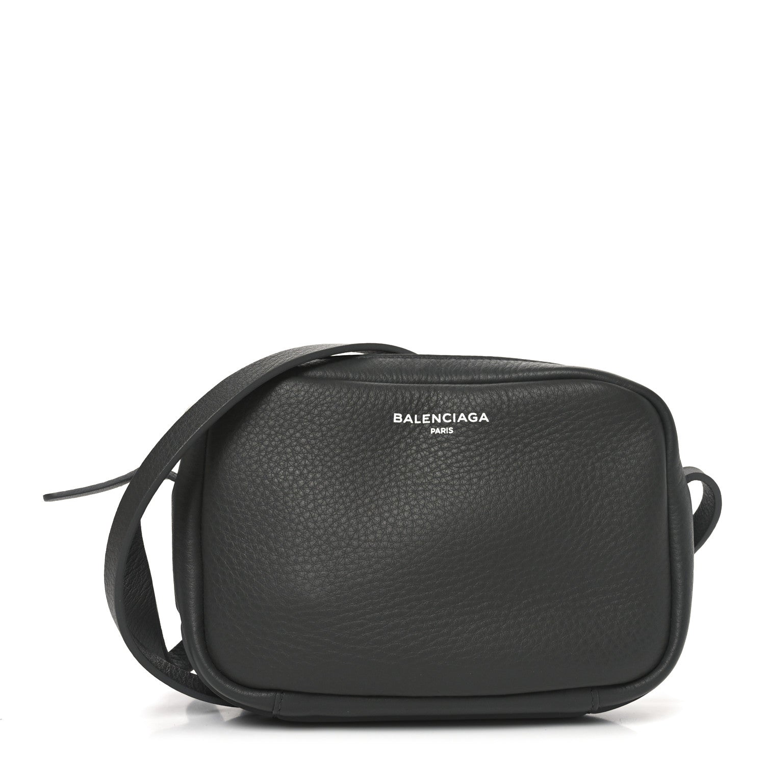 Balenciaga Calfskin Logo XS Everyday Camera Bag Gris Fossile