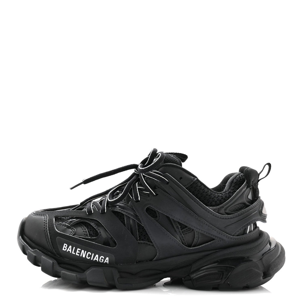 Balenciaga Mesh Nubuck Effect Fabric LED Womens Track Sneakers 37 Black
