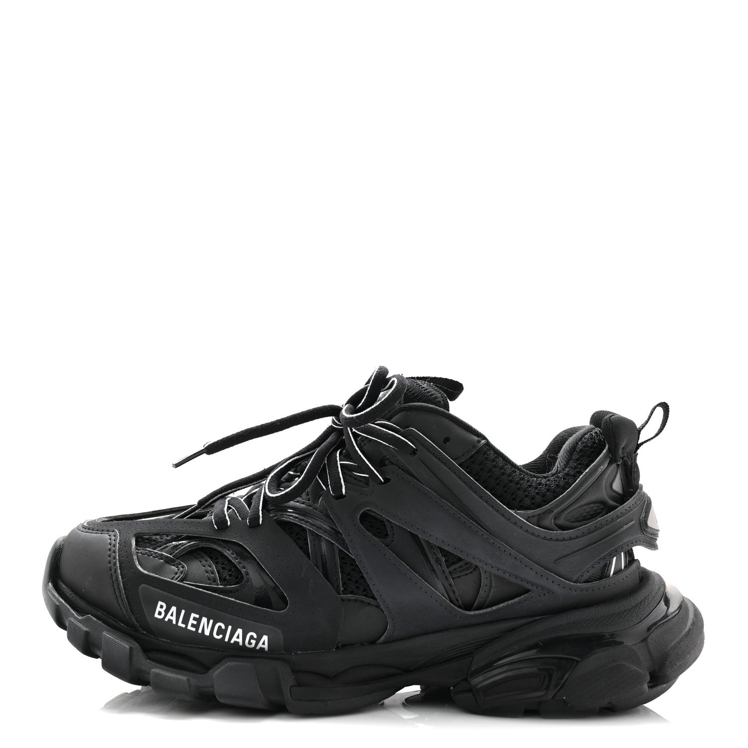 Balenciaga Mesh Nubuck Effect Fabric LED Womens Track Sneakers 37 Black