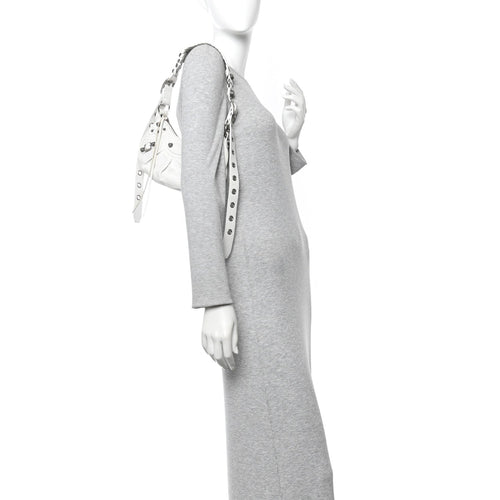 Balenciaga Agneau Arena Le Cagole Shoulder Bag XS Optic White