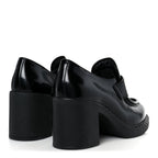 Prada Spazzolato Metal Triangle Logo 85mm Loafers 40 Black