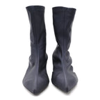 Balenciaga Jersey Crepe Pointed Toe Knife Booties 40 Black